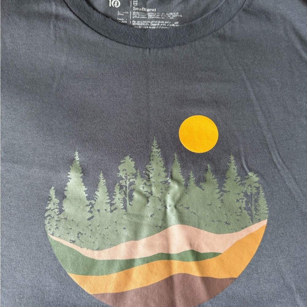 Tentree Men's Charcoal Love Flourishes Nature Graphic Tee - Picture 5 of 7